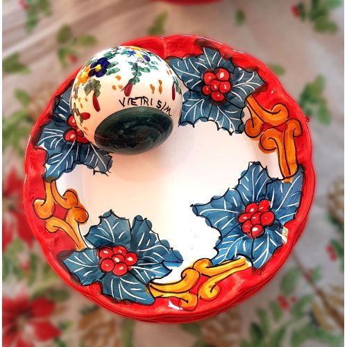 Plate. Christmas Line. Holly. Vietri Ceramics. Available... 2