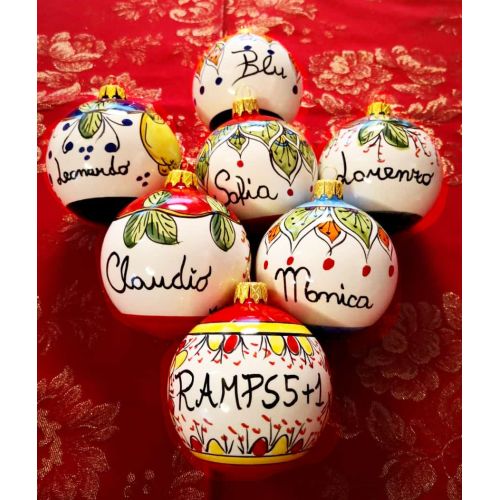 Christmas Bauble. Decorated. Customizable. Christmas Ornament. Vietri Ceramics. Hand-Painted.