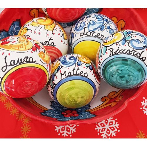 Bola de Navidad personalizada. Cerámica vietri pintada a...