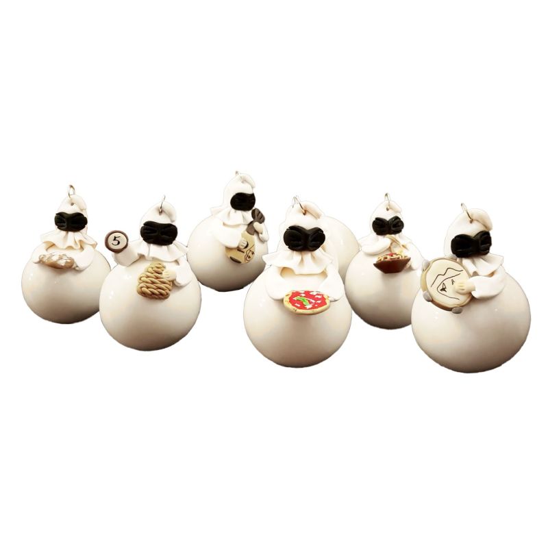 Boule de Noël. Pulcinelle. Céramique Vietri...
