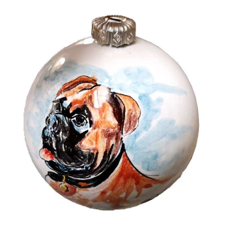 Christmas ball Bulldog. handpainted Vietri ceramic