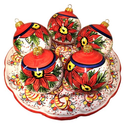 Pallina di natale Ceramica di vietri dipinta a mano.