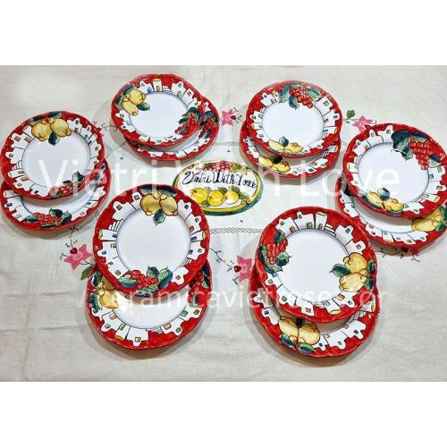 Línea de platos Casas y Limones en ceramica vietrese