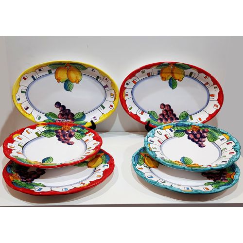 Piatti linea Casette e Limoni in ceramica vietrese