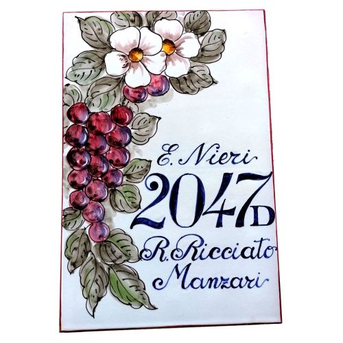 Customizable rectangular plaque. Vietri ceramic. Hand-painted.