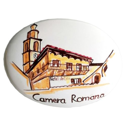 Customizable oval plaque. Vietri ceramic. Hand-painted.