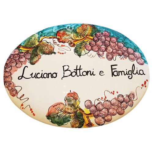 Placa ovalada personalizable Fruttina Line. Cerámica...