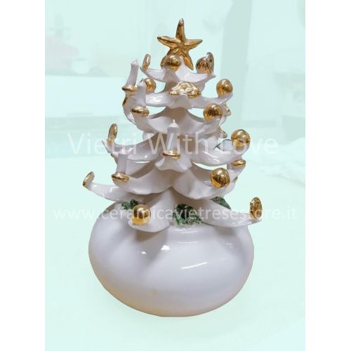Alberello natalizio bianco con inserti in oro zecchino....