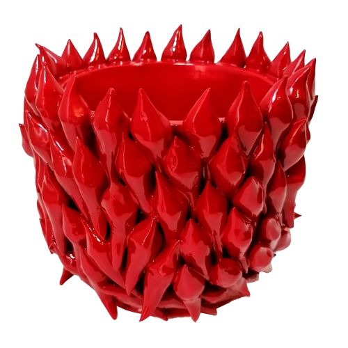 Vaso a rilievo in Ceramica finissima -Peperoncini Ceramica vietrese