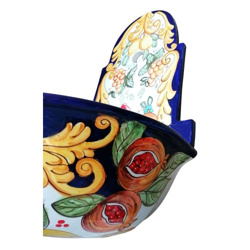 Fontana da giardino. Linea Frutta. Ceramica vietrese, dipinta a mano. Eleganza artigianale per il tuo spazio outdoor.