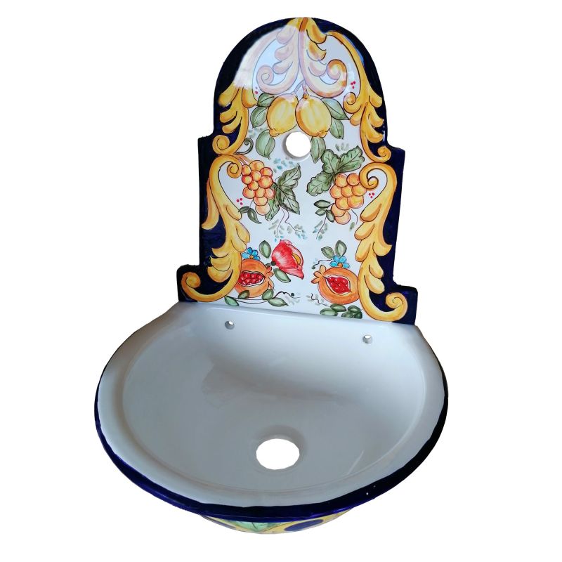 Garden fountain. Fruit line. Vietri ceramic,...