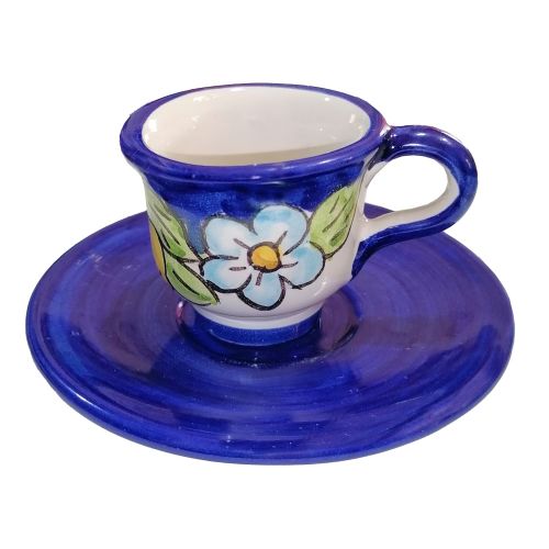 Tasse à café avec soucoupe. Ligne Fleurs et Citrons....