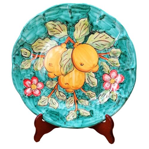 Assiette. Ligne Citrons. Céramique de Vietri. Disponible plate, creuse, dessert ou sous-assiette.