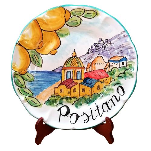Dish, plate Positano view. handpainted Vietri ceramic fruit/dessert underplate
