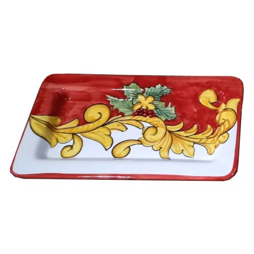 Dish, Plate Christmas Line, handpainted in Vietri ceramic Serving Dish for Cake