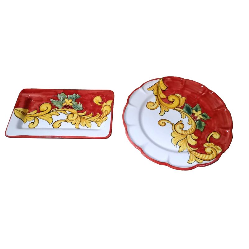 Plato de línea de Navidad, en ceramica vietrese...