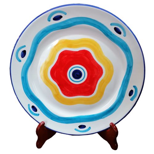 Dish, Plate Modern Line handpainted in Vietri ceramic dinner, fruit/dessert underplate