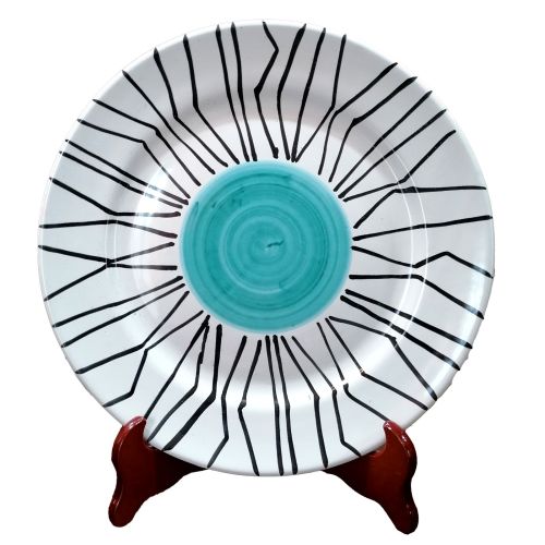 Dish, Plate Modern Line handpainted in Vietri ceramic dinner, fruit/dessert underplate