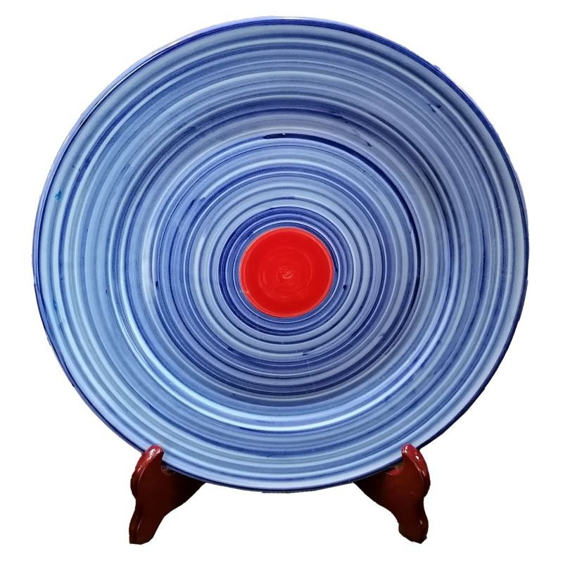 Dish, Plate Modern Line handpainted in Vietri ceramic dinner, fruit/dessert underplate