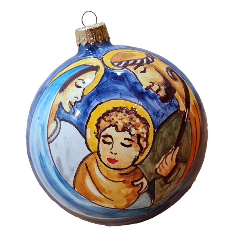Christmas ball Nativity. handpainted Vietri ceramic
