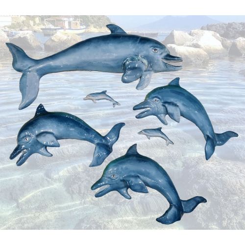 Dolphin wall mount handpainted Vietri ceramic