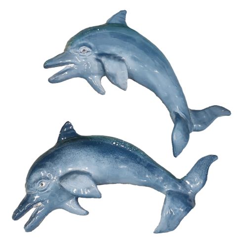 Pesce Delfino da parete. Ceramica di vietri dipinta a mano. 2