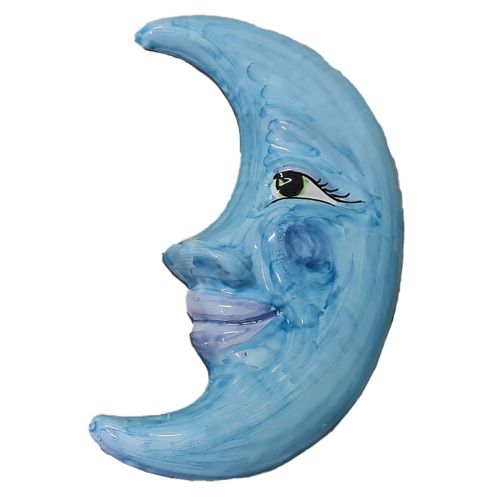 Luna da parete. Ceramica di vietri dipinta a mano.