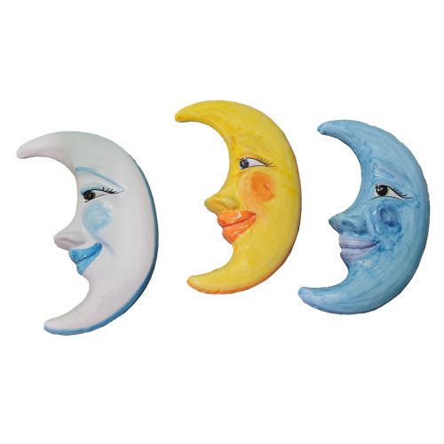 Luna de pared. Cerámica vietri pintada a mano.