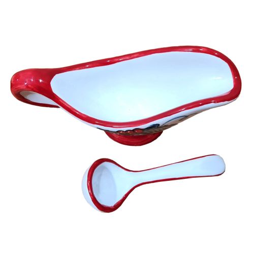 Salsiera da tavola linea natalizia Ceramica di Vietri.