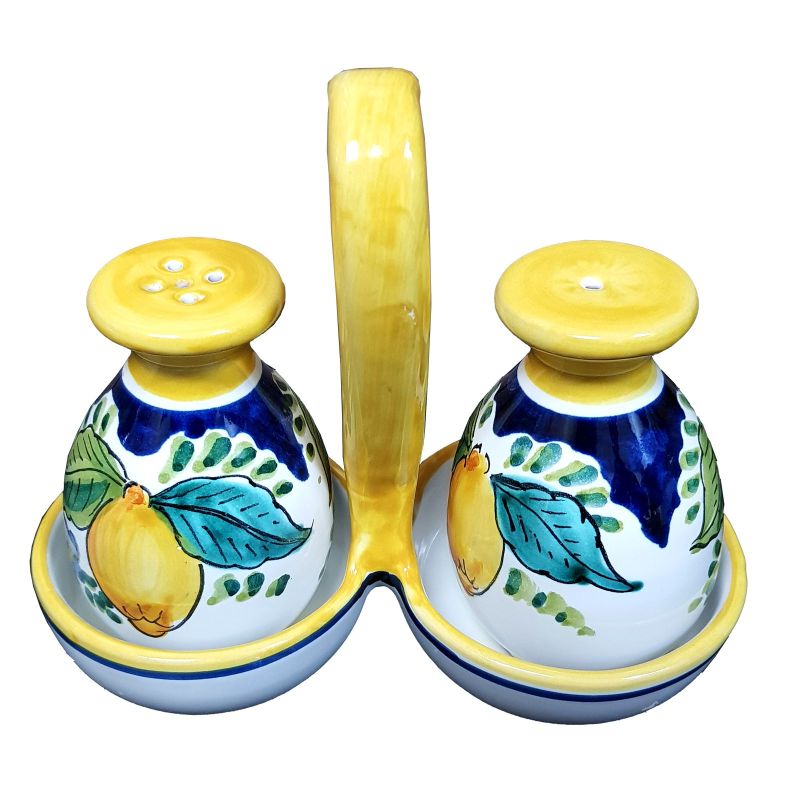 Set sale pepe Limoni giallo e blu. Ceramica di...
