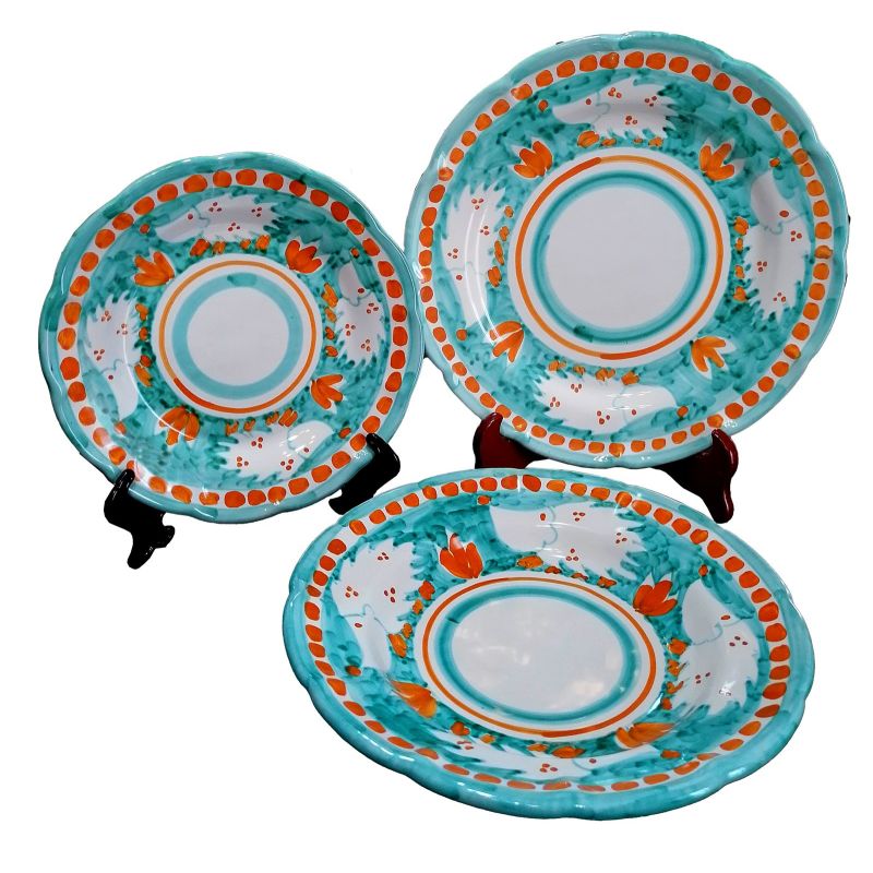 Vietri ceramic animal line service plates, 18...