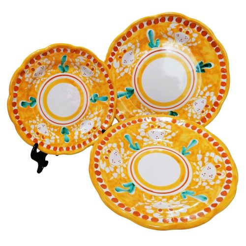 Vietri ceramic animal line service plates, 18 pieces