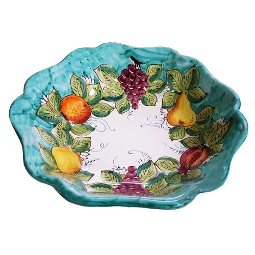 Bowl centerpiece serving dish, Fruit Line. handpainted Vietri ceramic