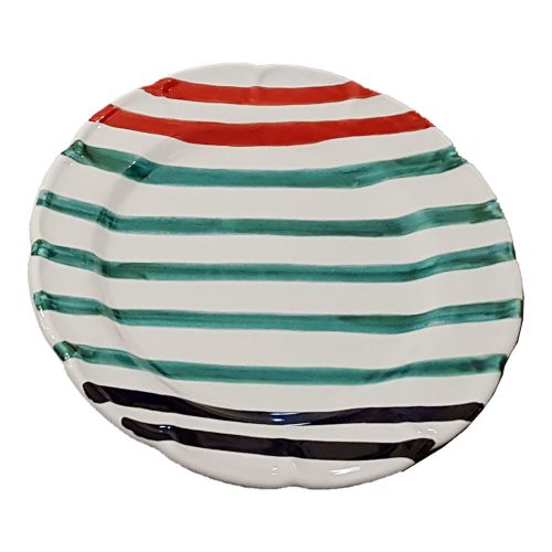 Dish, plate coloured lines line, handpainted in Vietri... 2