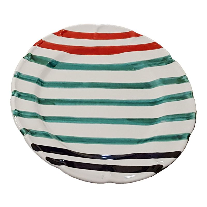 Dish, plate coloured lines line, handpainted in...