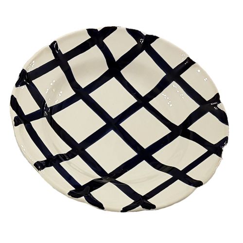 Piatto linea righe dipinti a mano in ceramica vietrese -... 2