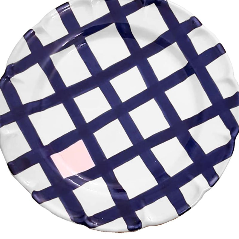 Piatto linea righe dipinti a mano in ceramica vietrese - disponibili fondi, piani, frutta/dolce o sottopiatti