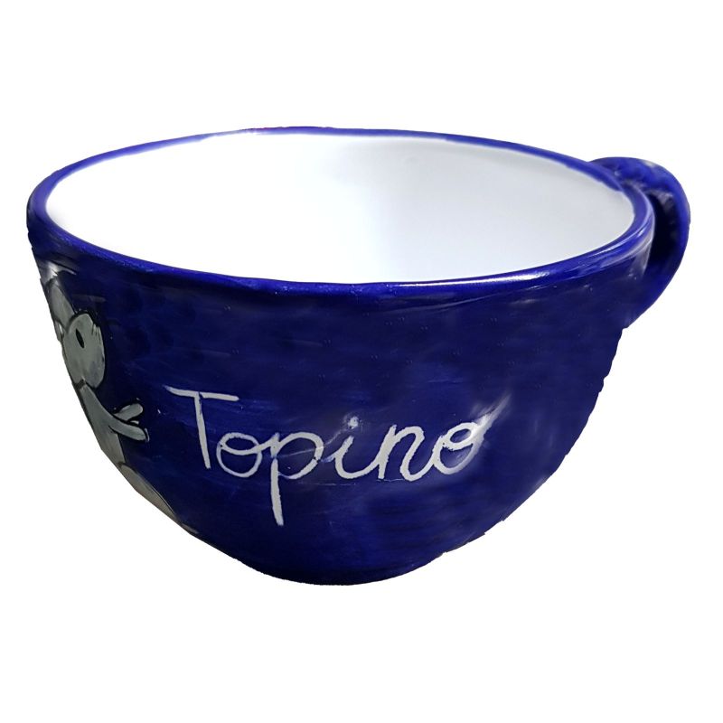 Milk cup Personalized. handpainted Vietri ceramic