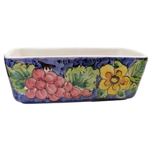 Mini rectangular planter. Vietri ceramic. Hand-painted.