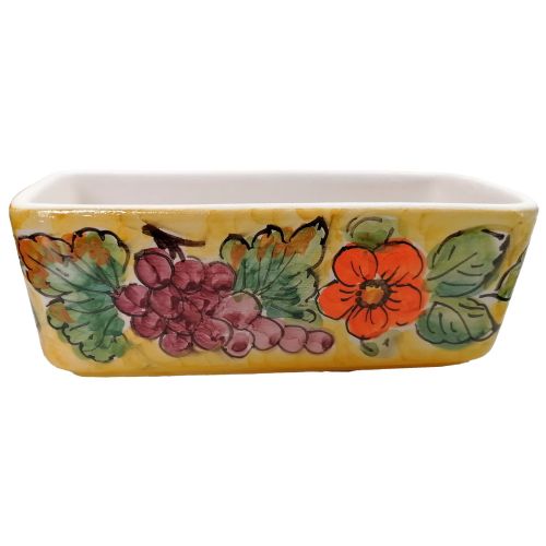 Mini rectangular planter. Vietri ceramic. Hand-painted.