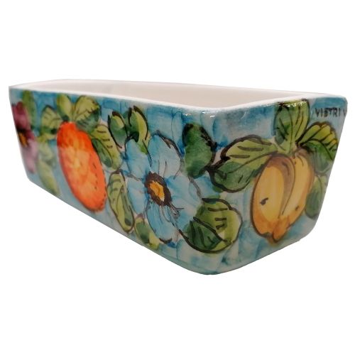 Mini rectangular planter. Vietri ceramic. Hand-painted.