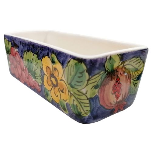 Mini rectangular planter. Vietri ceramic. Hand-painted.