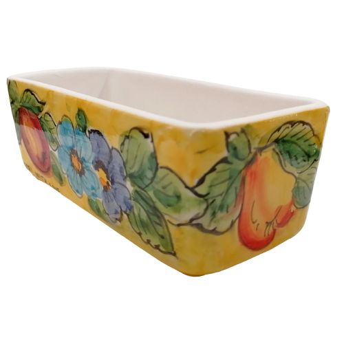Mini maceta rectangular. Cerámica de Vietri. Pintada a mano.