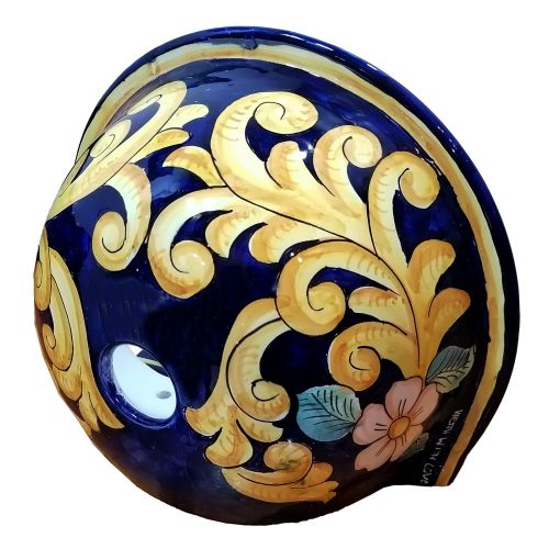 Fontana da giardino. Linea Barocco. Ceramica vietrese, dipinta a mano. Eleganza artigianale per il tuo spazio outdoor.