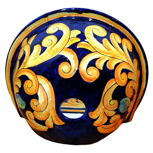 Fuente de jardín. Línea Barroco. Cerámica de Vietri, pintada a mano. Elegancia artesanal para tu exterior.