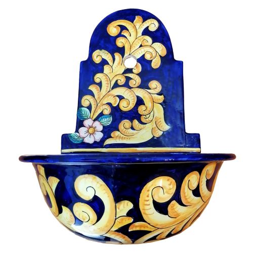 Fuente de jardín. Línea Barroco. Cerámica de Vietri, pintada a mano. Elegancia artesanal para tu exterior.