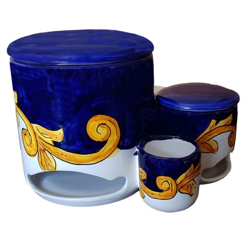 Conjunto de portavainas. Línea barroca Cerámica de Vietri pintada a mano.