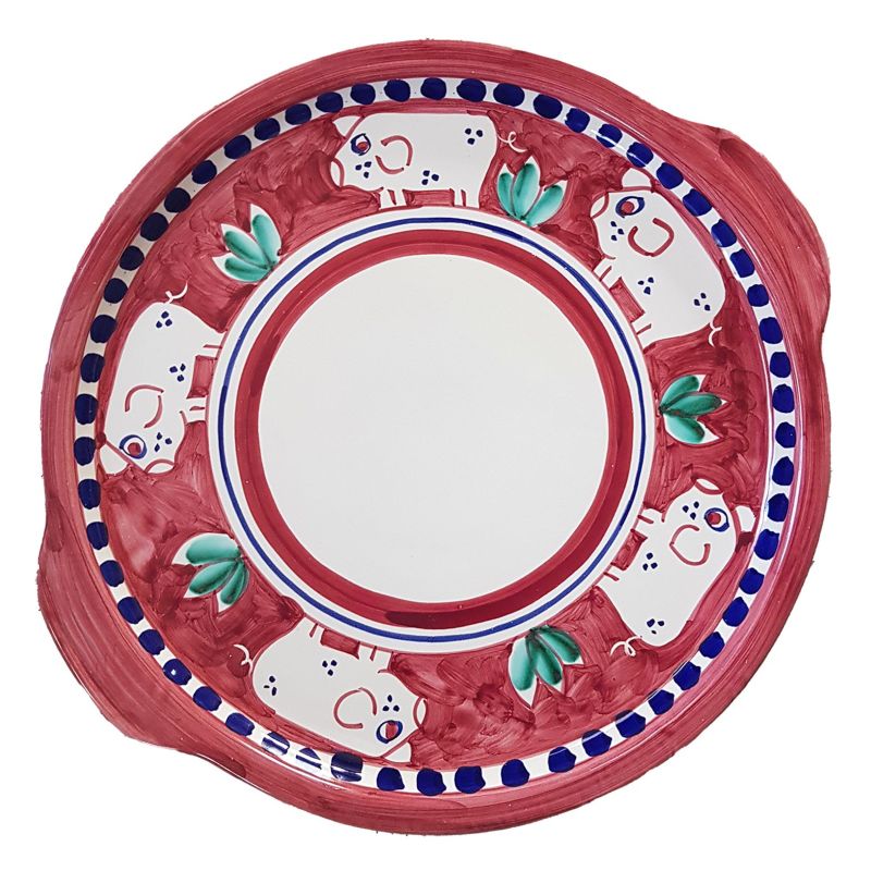 Round tray Animals line. handpainted Vietri...