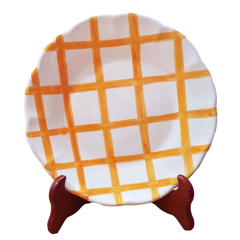 Dish, plate lines line, handpainted in Vietri...