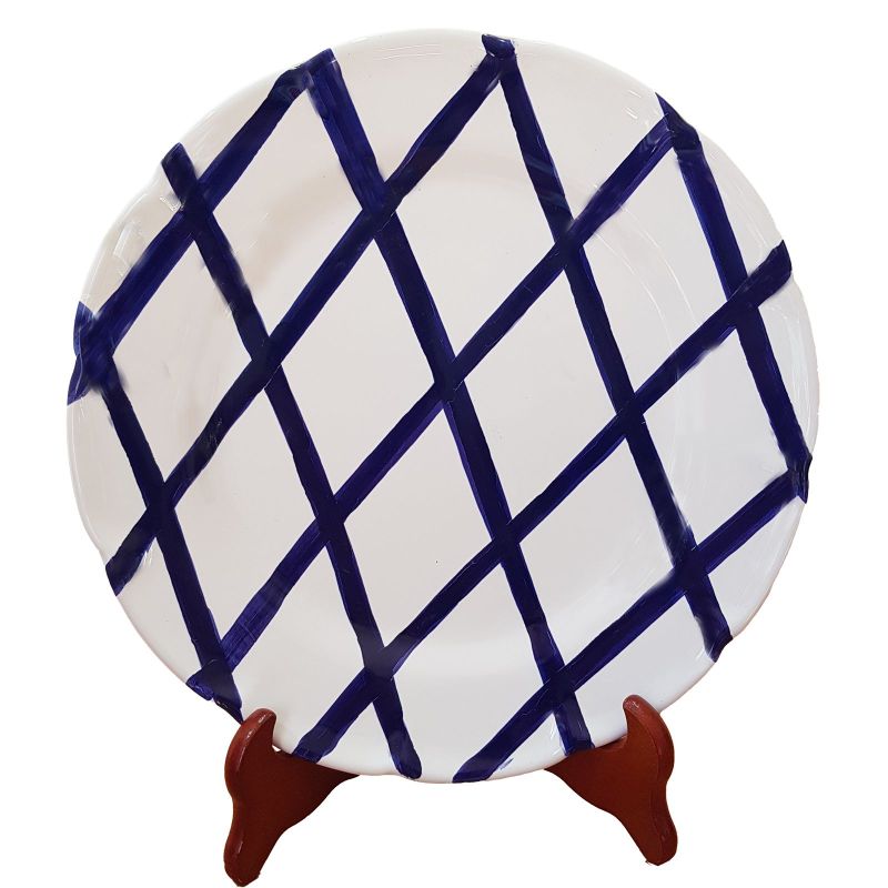 Piatto linea righe dipinti a mano in ceramica...